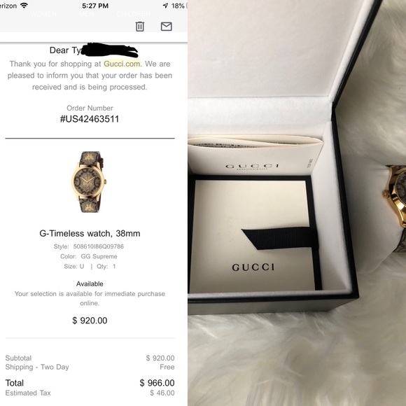 100% Authentic Gucci G-Timeless watch, 38mm - Picture 4 of 8